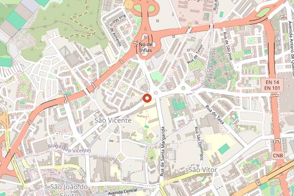 Map showing Docaria São Vicente in Braga
