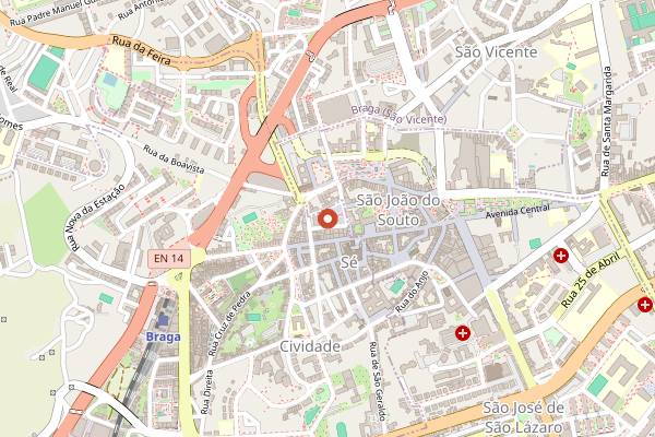 Map showing Mercado Biológico de Braga in Braga