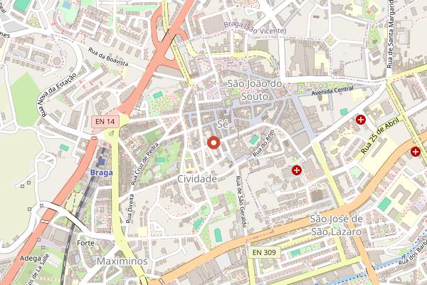 Map showing O Filho da Mãe in Braga