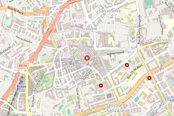 Map showing Osaka Braga in Braga