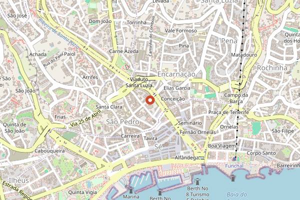 Map showing Grão de Farinha in Funchal