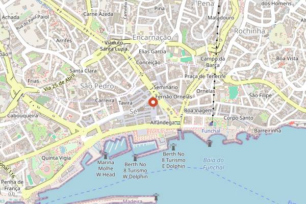 Map showing Taste Funchal food, wine and cultural tour in Funchal