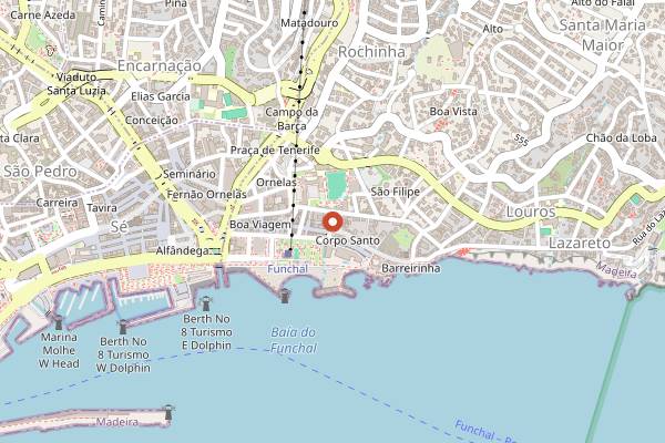 Map showing Casa Portuguesa in Funchal