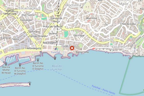Map showing Lá ao Fundo in Funchal