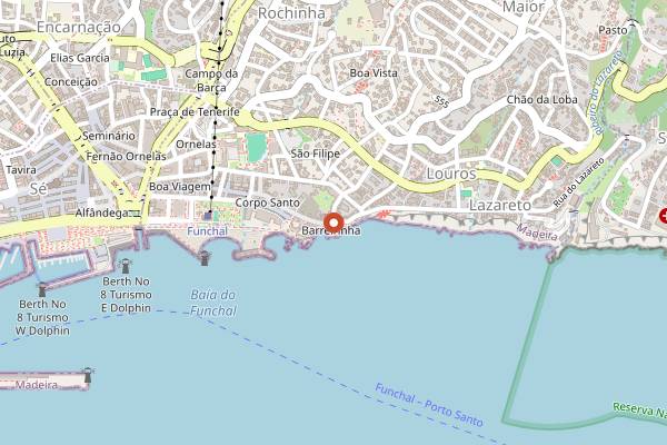 Map showing Barreirinha Bar Café in Funchal