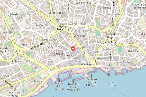 Map showing Mercado dos Lavradores in Funchal