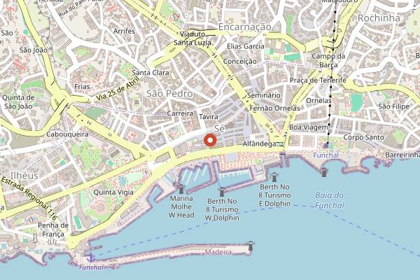 Map showing Ákua in Funchal