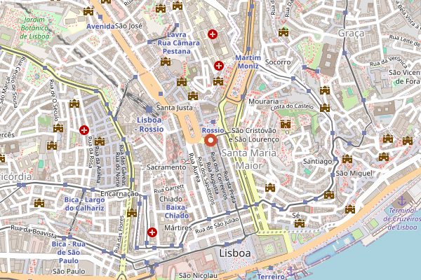 Map showing Confeitaria Nacional in Lisbon