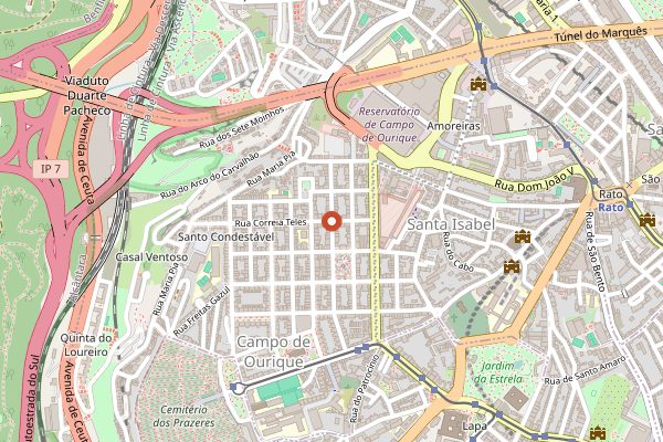 Map showing Padaria da Esquina in Lisbon