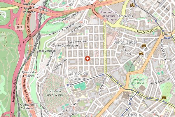 Map showing Pastelaria Aloma in Lisbon
