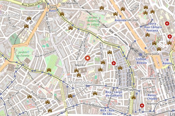 Map showing Cinco Lounge in Lisbon