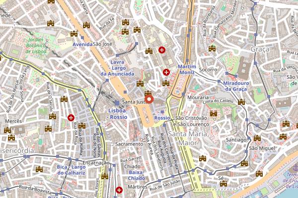 Map showing Ginjinha Rubi in Lisbon
