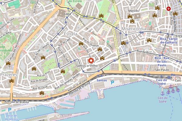 Map showing Matiz Pombalina Bar in Lisbon