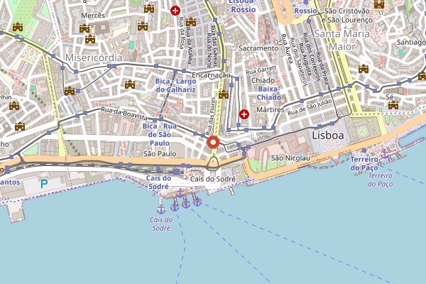 Map showing O Bom, O Mau e O Vilao in Lisbon