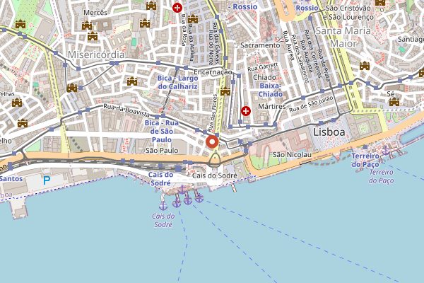 Map showing Pensao Amor in Lisbon