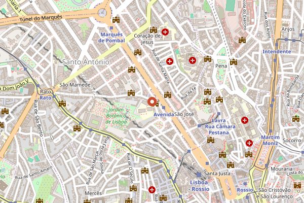 Map showing Red Frog Speakeasy in Lisbon
