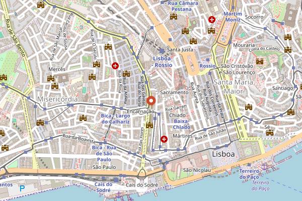 Map showing Silk Club in Lisbon
