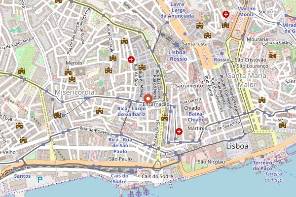 Map showing The Couvert in Lisbon