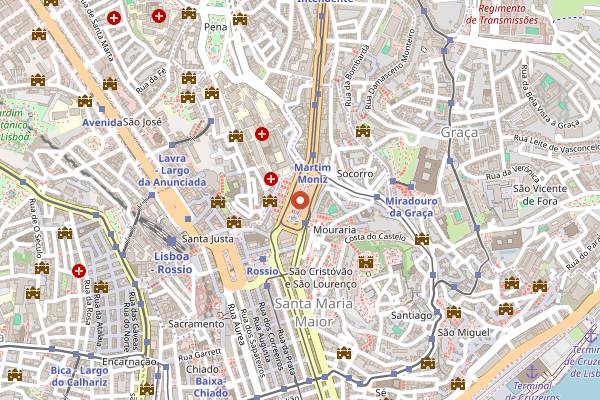 Map showing TOPO Martim Moniz in Lisbon