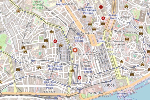 Map showing Cervejaria Trindade in Lisbon
