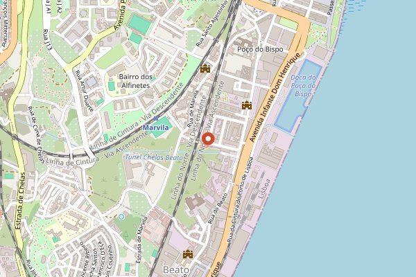 Map showing Dois Corvos Cervejeira in Lisbon