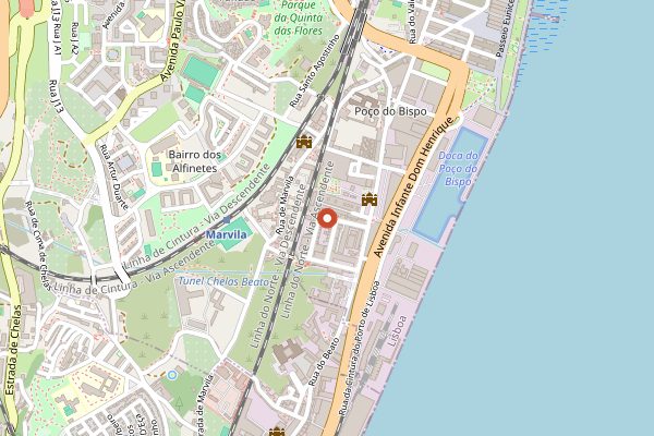 Map showing Lince Brewery in Lisbon