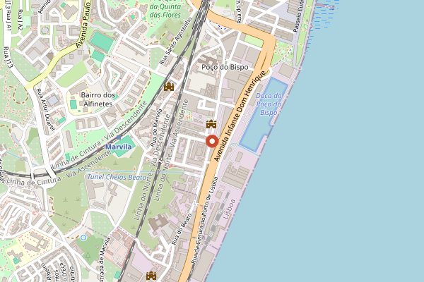 Map showing Fabrica Musa in Lisbon
