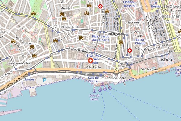 Map showing Cafe Janis in Lisbon
