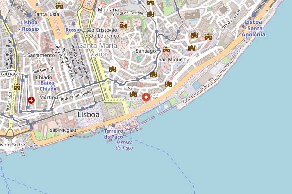 Map showing Tejo Terrace - Brunch Experience in Lisbon