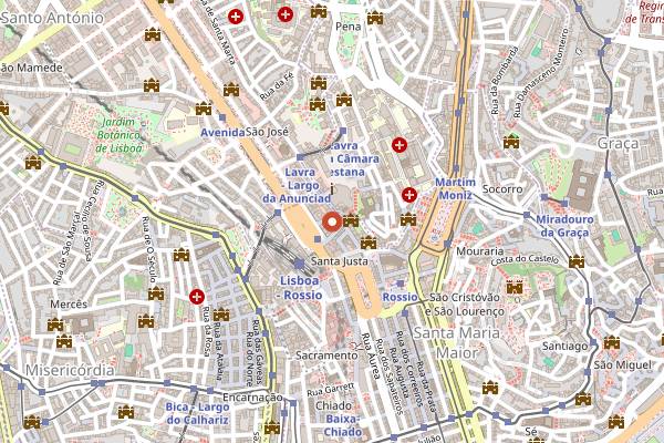 Map showing Bonjardim in Lisbon