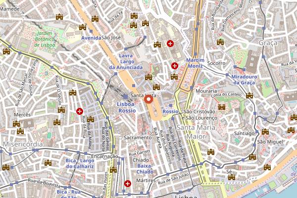 Map showing Casa das Bifanas in Lisbon