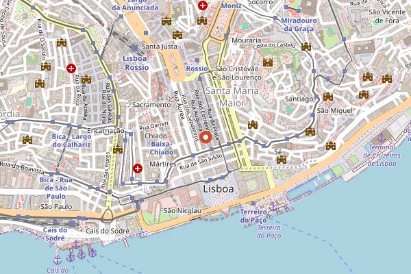 Map showing Casa Portuguesa do Pastel Budget in Lisbon
