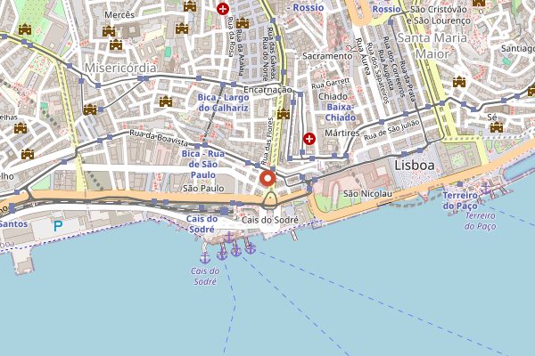 Map showing Sol e Pesca conservas in Lisbon