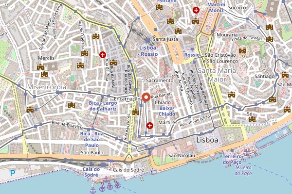 Map showing Cafe A Brasileira in Lisbon