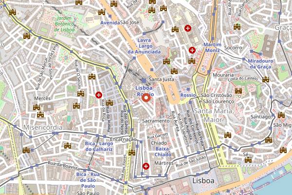 Map showing Buenos Aires Cafe in Lisbon