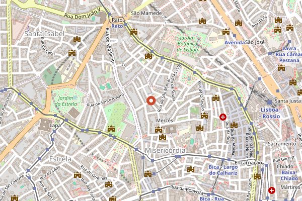 Map showing Copenhagen Coffee Lab in Lisbon