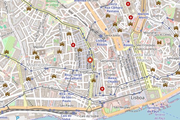Map showing Dear Breakfast Bica in Lisbon