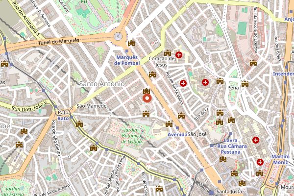 Map showing Cervejaria Liberdade in Lisbon