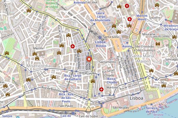Map showing Lisboa a Noite in Lisbon