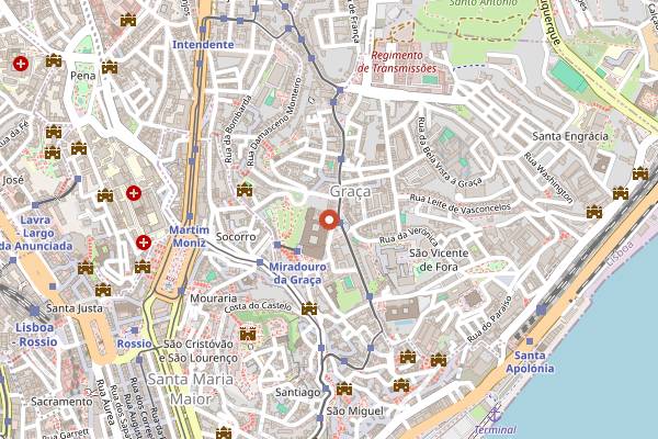 Map showing O Piteu da Graca in Lisbon