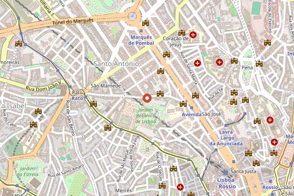 Map showing Os Tibetanos in Lisbon