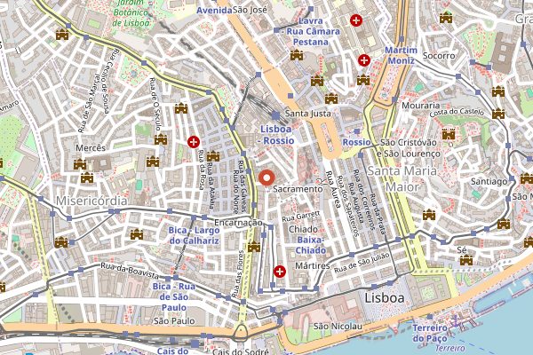 Map showing Pateo Bairro do Avillez in Lisbon