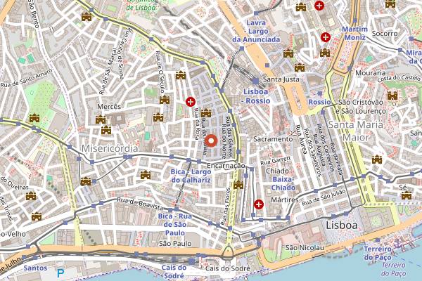 Map showing Tasca Ze dos Bois in Lisbon