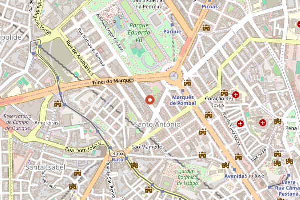 Map showing Pastel de Nata Masterclass by Nat'elier in Lisbon