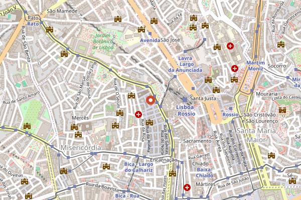 Map showing 100 Maneiras Tasting Room in Lisbon