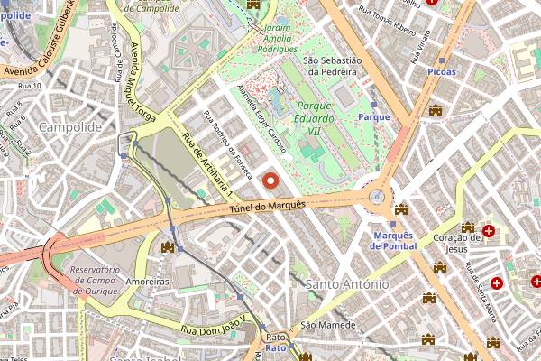Map showing CURA in Lisbon