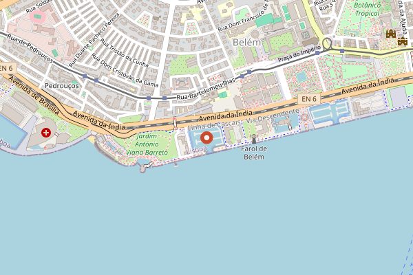 Map showing Feitoria in Lisbon