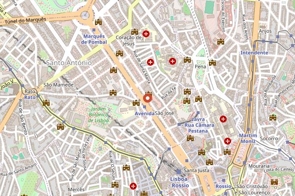 Map showing JNcQUOI Table in Lisbon