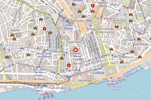 Map showing Pastelaria Alcoa in Lisbon