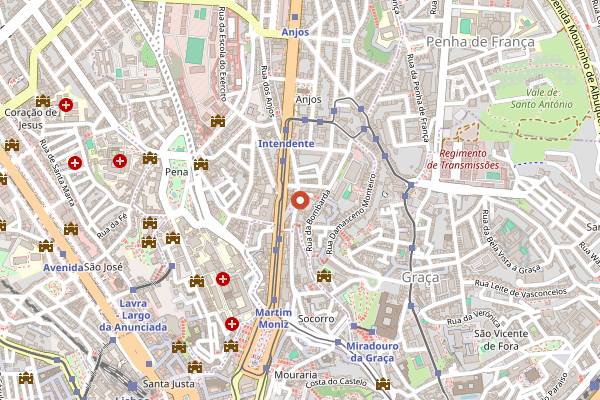 Map showing Casa Independente in Lisbon